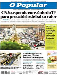 Capa do jornal O Popular 19/09/2025