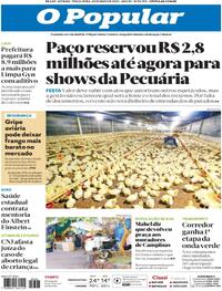 Capa do jornal O Popular 20/05/2025