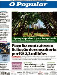 Capa do jornal O Popular 20/08/2025