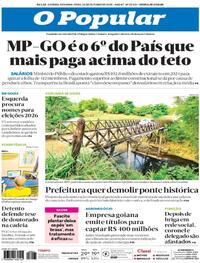 Capa do jornal O Popular 20/10/2025