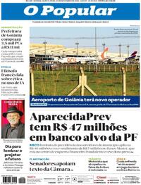 Capa do jornal O Popular 20/11/2025