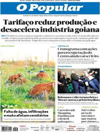 Capa do jornal O Popular 22/07/2025