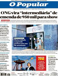 Capa do jornal O Popular 22/08/2025