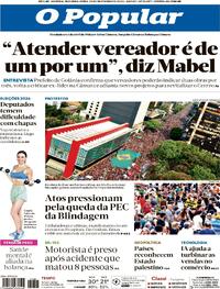 Capa do jornal O Popular 22/09/2025