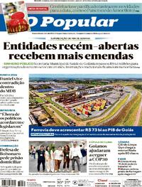 Capa do jornal O Popular 22/11/2025
