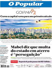 Capa do jornal O Popular 24/10/2025