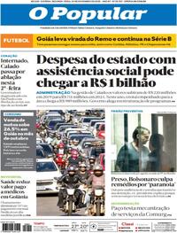 Capa do jornal O Popular 24/11/2025