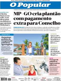 Capa do jornal O Popular 25/08/2025