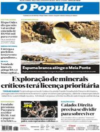 Capa do jornal O Popular 26/08/2025