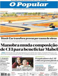 Capa do jornal O Popular 28/08/2025