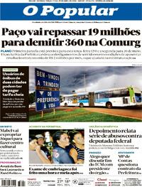 Capa do jornal O Popular 29/04/2025