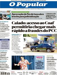 Capa do jornal O Popular 29/08/2025