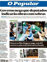 Capa do jornal O Popular 29/10/2025