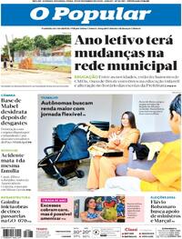 Capa do jornal O Popular 29/12/2025