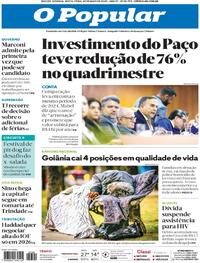 Capa do jornal O Popular 30/05/2025