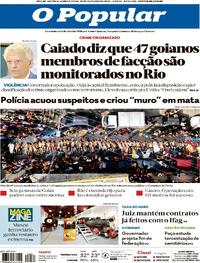 Capa do jornal O Popular 30/10/2025