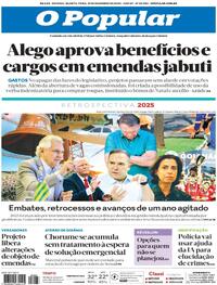 Capa do jornal O Popular 31/12/2025