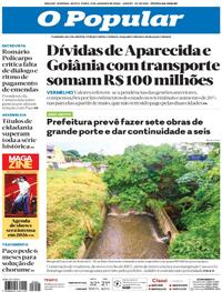Capa do jornal O Popular 02/01/2026