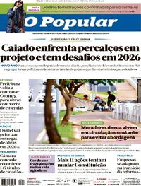Capa do jornal O Popular 03/01/2026