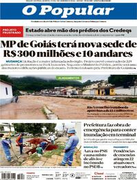Capa do jornal O Popular 07/01/2026