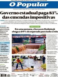Capa do jornal O Popular 08/01/2026