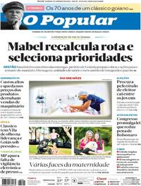 Capa do jornal O Popular 09/05/2026