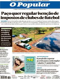 Capa do jornal O Popular 11/02/2026