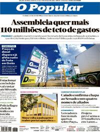 Capa do jornal O Popular 11/03/2026