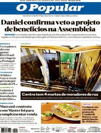 Capa do jornal O Popular 11/04/2026