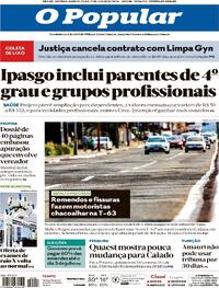 Capa do jornal O Popular 11/06/2026