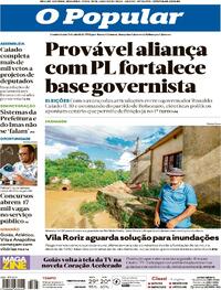 Capa do jornal O Popular 12/01/2026