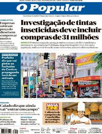 Capa do jornal O Popular 12/03/2026