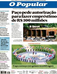 Capa do jornal O Popular 12/06/2026