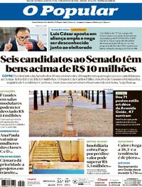 Capa do jornal O Popular 12/08/2026