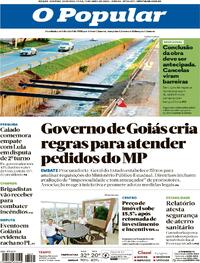 Capa do jornal O Popular 13/04/2026
