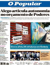 Capa do jornal O Popular 13/05/2026