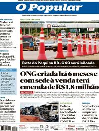 Capa do jornal O Popular 14/01/2026