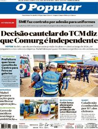 Capa do jornal O Popular 15/01/2026
