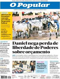 Capa do jornal O Popular 15/05/2026