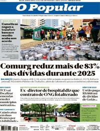 Capa do jornal O Popular 16/01/2026