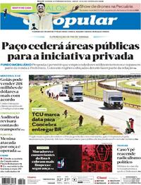 Capa do jornal O Popular 16/05/2026