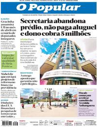 Capa do jornal O Popular 17/03/2026