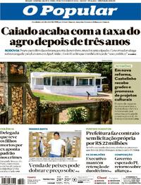 Capa do jornal O Popular 19/02/2026
