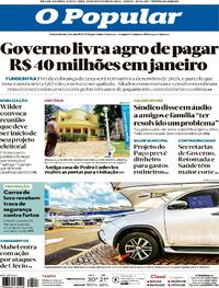 Capa do jornal O Popular 20/02/2026