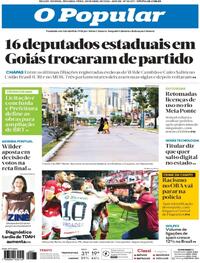 Capa do jornal O Popular 20/04/2026