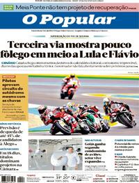 Capa do jornal O Popular 21/03/2026