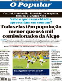 Capa do jornal O Popular 25/06/2026