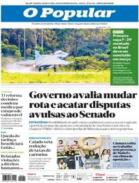 Capa do jornal O Popular 26/02/2026