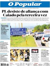 Capa do jornal O Popular 27/02/2026