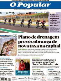 Capa do jornal O Popular 29/04/2026
